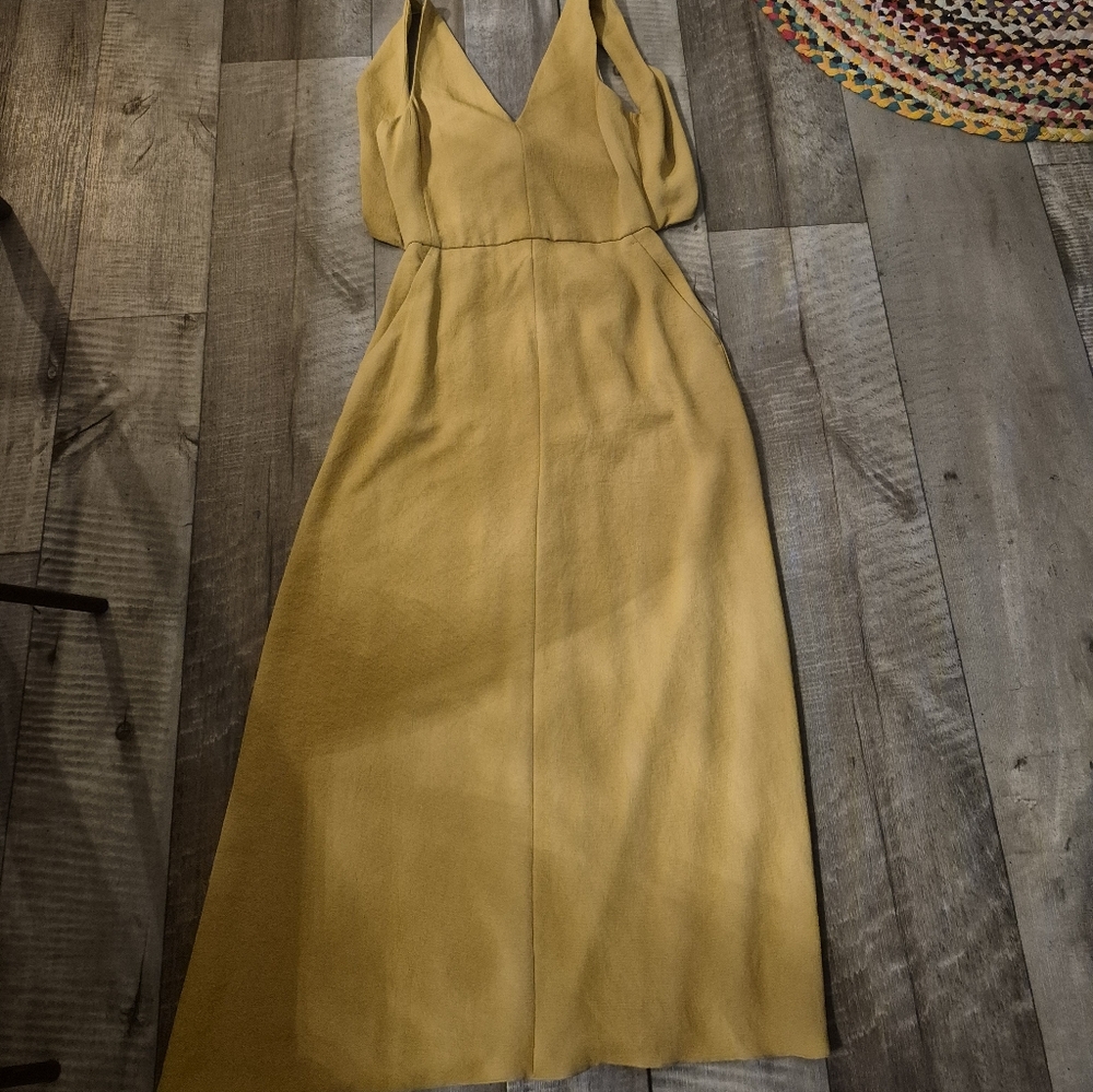Aritzia Wilfred Sleeveless Dress Yellow 4 NWT - Picture 6 of 8